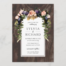 Woodland Floral Wedding Invitation