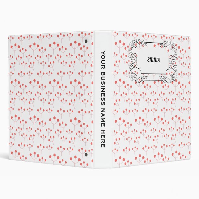 Woodland Foliage Nature Red Berries Pattern Binder (Background)