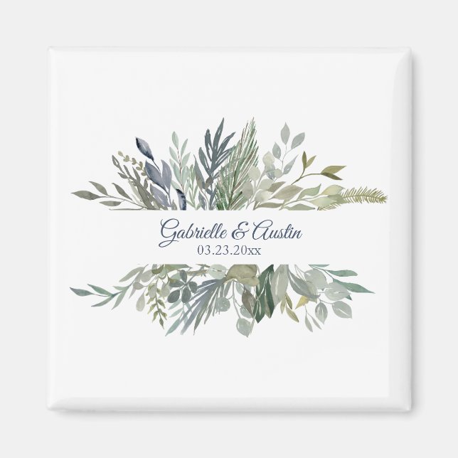 Woodland Foliage Wedding Favor Magnet (Front)