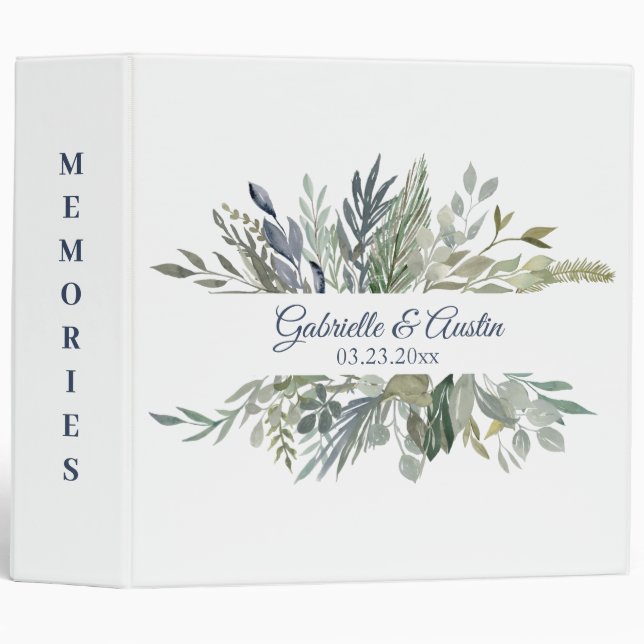 Woodland Foliage Wedding Photo Binder (Front/Spine)