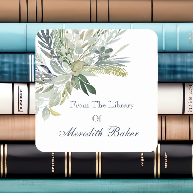 Woodland FoliageBookplate Square Sticker (Creator Uploaded)