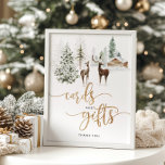 Woodland foresr deer winter cards and gifts poster<br><div class="desc">Woodland foresr deer winter cards and gifts Poster.
Matching items available.</div>