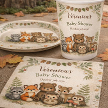 Woodland Forest Animal Baby Shower Napkins