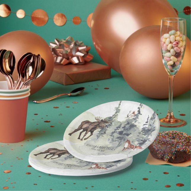 Woodland Forest | Animal Baby Shower Paper Plate (Multi)