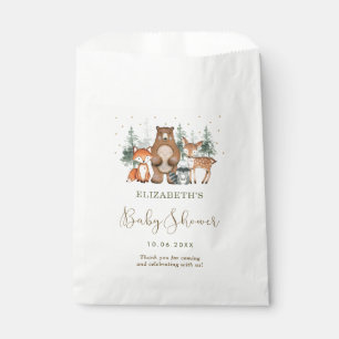 Woodland Forest Animal Wintry Greenery Baby Shower Favour Bag