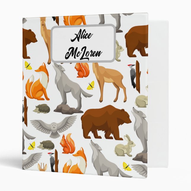 Woodland Forest Animals and Birds Binder (Front/Inside)