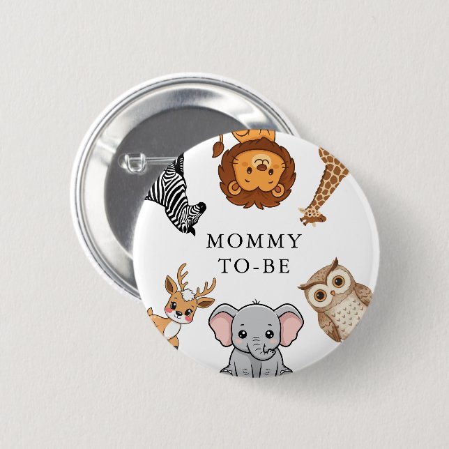 Woodland Forest Animals Baby Shower 2 Inch Round Button (Front & Back)