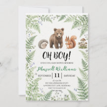 Woodland forest animals baby shower