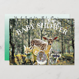 Woodland Forest Animals Baby Shower Invitation