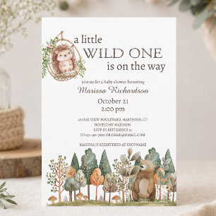 Woodland Forest Animals Baby Shower Invitation
