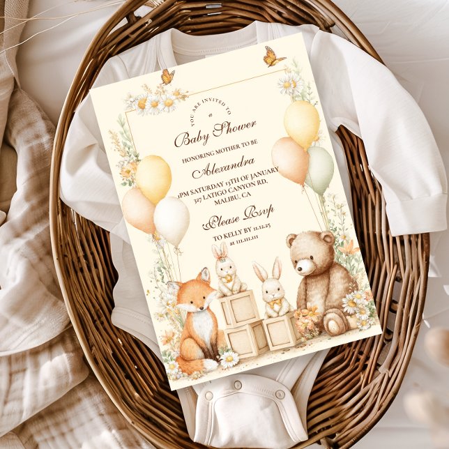 Woodland Forest Animals Baby Shower Invitation (Creator Uploaded)