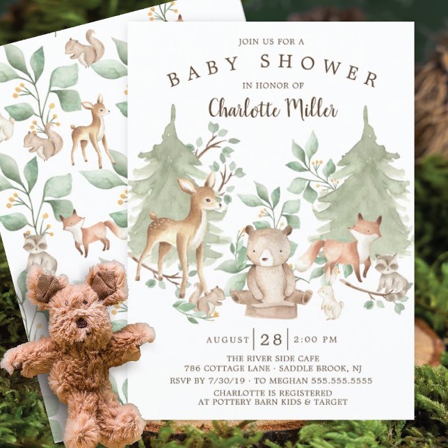Woodland Forest Animals Baby Shower Invitation (Creator Uploaded)