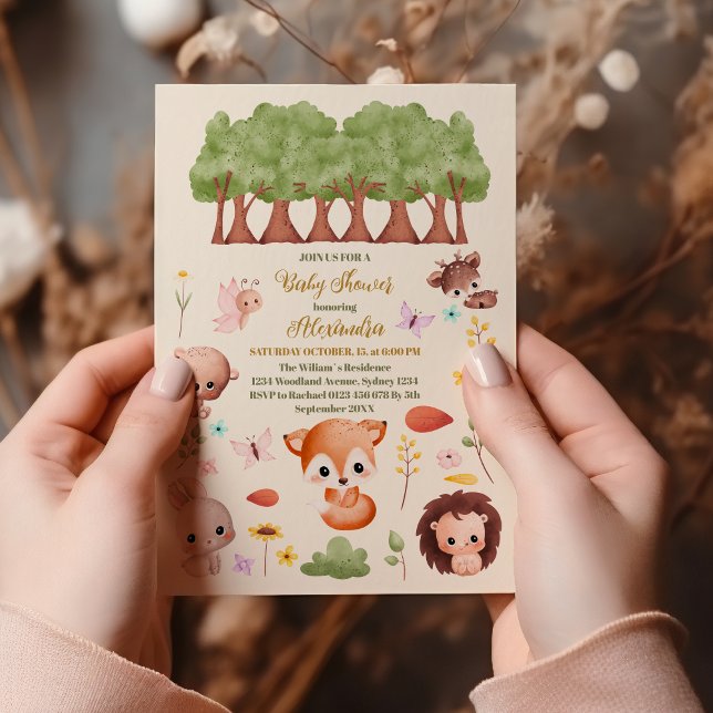 Woodland Forest Animals Baby Shower Invitation (Creator Uploaded)
