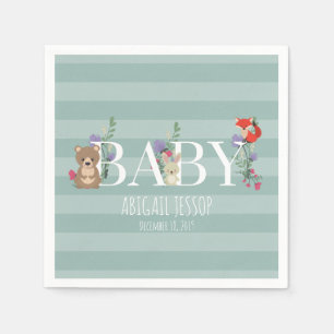 Woodland Forest Animals Baby Shower Napkin