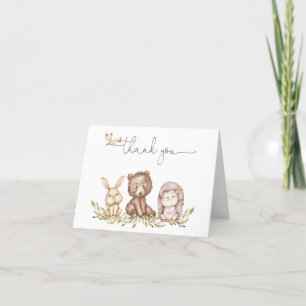 Woodland Forest Animals Baby Shower Thank You Card