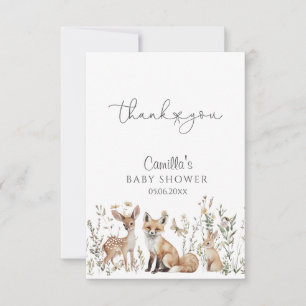 Woodland Forest Animals Baby Shower Thank You Card