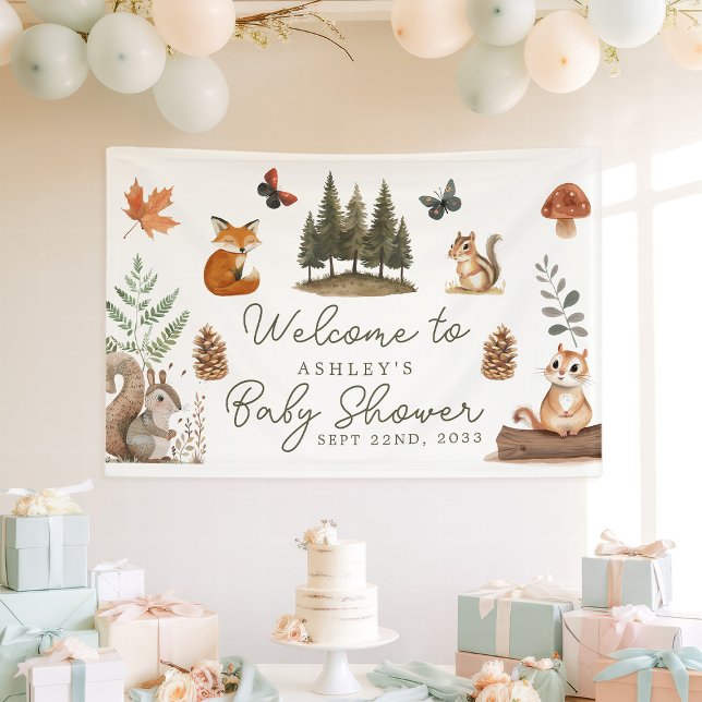 Woodland Forest Animals Baby Shower Welcome Banner (Creator Uploaded)