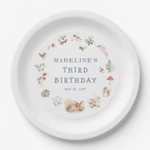 Woodland Forest Animals Birthday Napkins Paper Plate