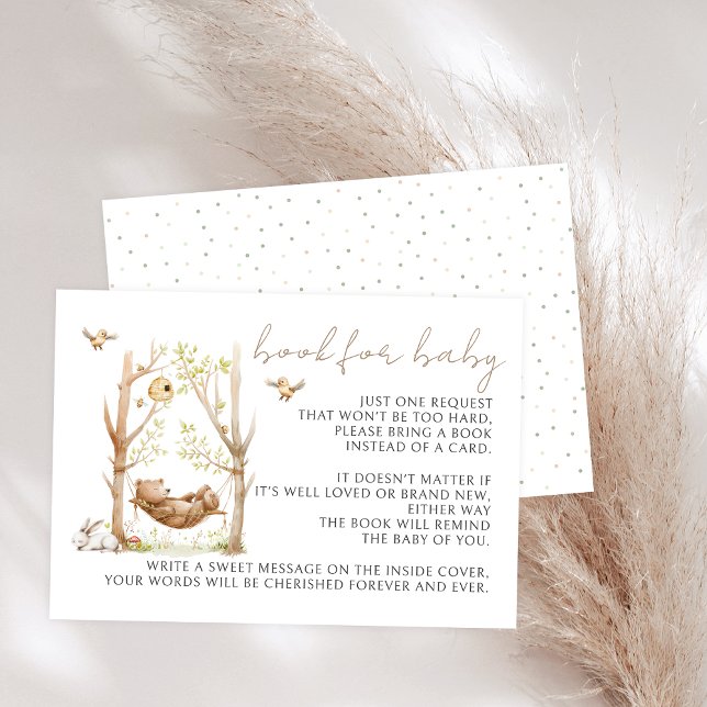 Woodland Forest Animals Book for Baby Shower RSVP Card (Creator Uploaded)