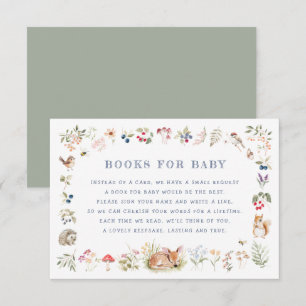 Woodland Forest Animals Books for Baby Shower Card