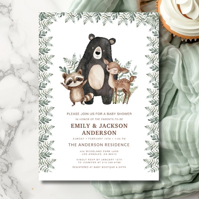 Woodland Forest Animals Couples Baby Shower Invitation (Creator Uploaded)