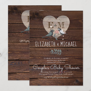 Woodland Forest Animals Couples BABY SHOWER Invitation