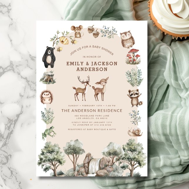 Woodland Forest Animals Couples Shower Baby Shower Invitation (Creator Uploaded)