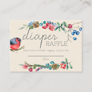Woodland Forest Animals Diaper Raffle Card Fem
