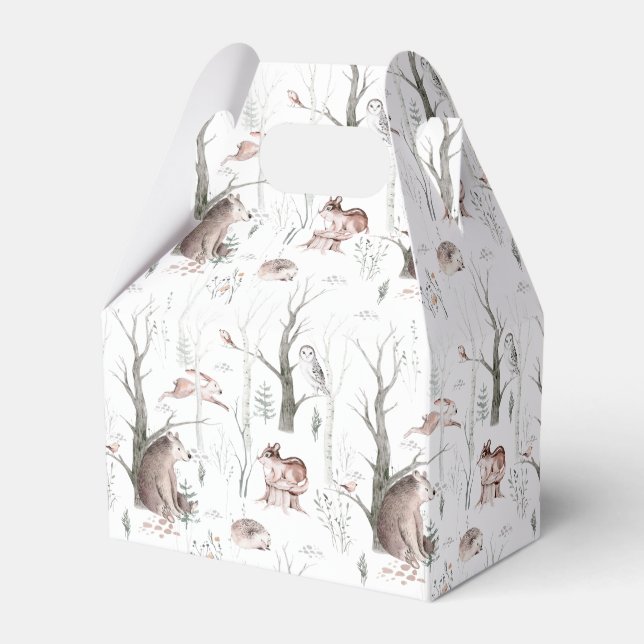 Woodland Forest Animals Favor Box (Front Side)