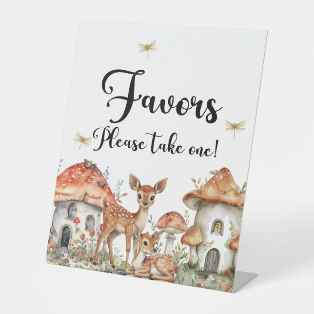 Woodland Forest Animals Favours Pedestal Sign (Front)