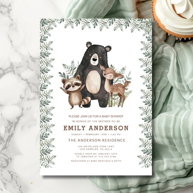 Woodland Forest Animals Gender Neutral Baby Shower Invitation (Creator Uploaded)