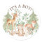 Woodland Forest Animals It' a Boy Favour Sticker