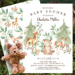 Woodland Forest Animals Neutral Baby Shower Invitation<br><div class="desc">Cute rustic forest woodland animal baby shower design for a neutral,  girl or boys baby shower.  Flip our invite over to view a coordinating back for an extra special touch.</div>