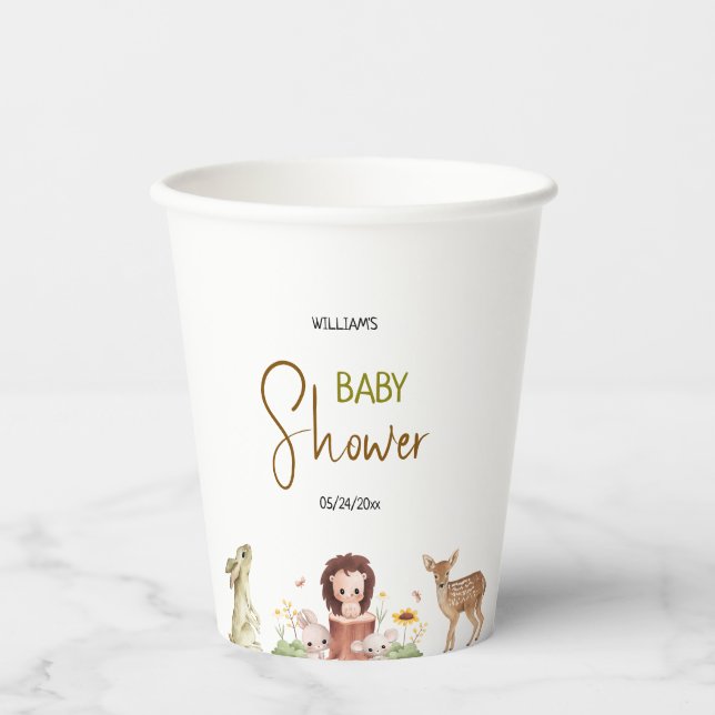 Woodland Forest Animals Paper Cups (Front)