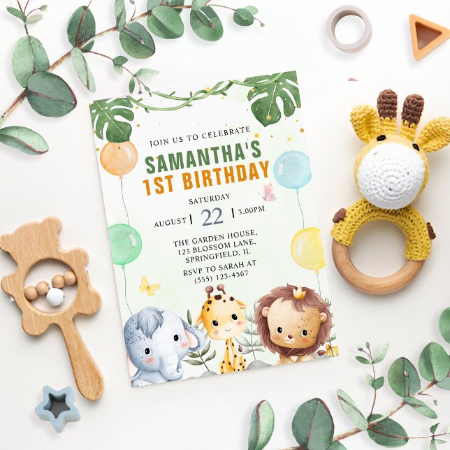 Woodland Forest Animals Party Kids Birthday Invitation (Creator Uploaded)