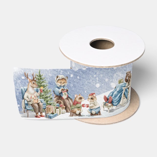Woodland Forest Animals Satin Ribbon (Spool)