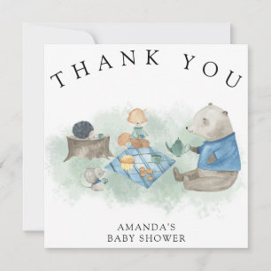 Woodland forest animals - Thank you  Card
