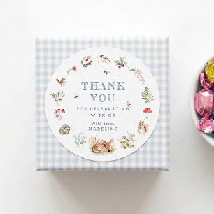 Woodland Forest Animals Thank You Sticker
