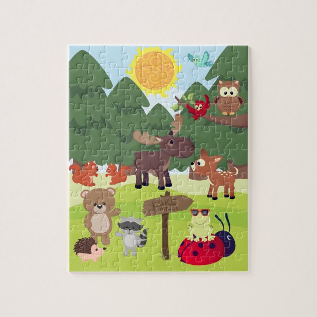 Woodland Forest Animaux Puzzle pour enfants (Vertical)