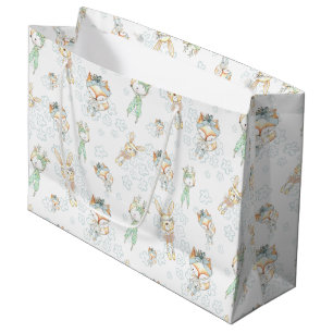 Woodland Forest Baby Animals Fox Bunny Large Gift Bag