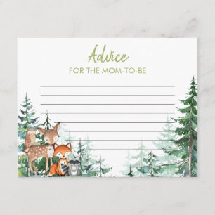 Woodland Forest Baby Shower Advice for Mommy Enclosure Card