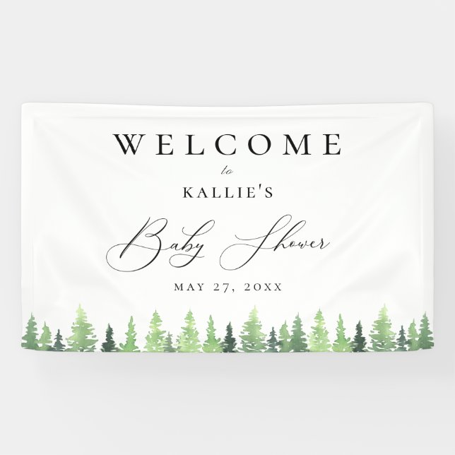 Woodland Forest Baby Shower Banner (Horizontal)