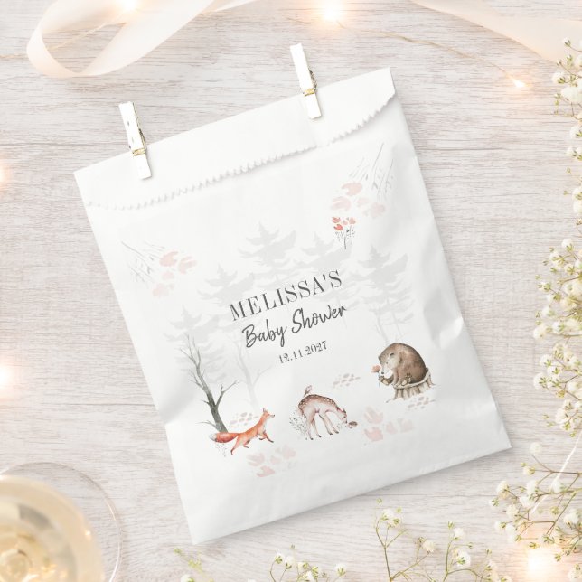 Woodland Forest Baby Shower Favour Bag (Clipped)