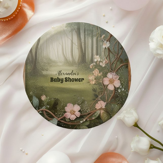 Woodland Forest Baby Shower Paper Plate (Creator Uploaded)