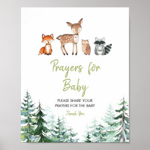 Woodland Forest Baby Shower Prayers for Baby Poster