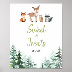Woodland Forest Baby Shower Sweet Treats Sign