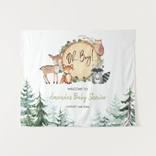 Woodland Forest Baby Shower Welcome Tapestry