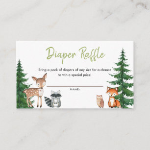 Woodland Forest Baby Showerr Diaper Raffle Enclosure Card