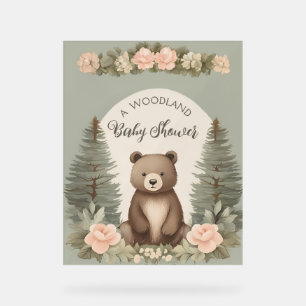 Woodland Forest Bear Acrylic Sign