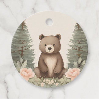 Woodland Forest Bear Favour Tags